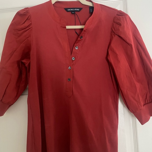 Veronica Beard Scarlet Blouse with Button Accents - Picture 1 of 2